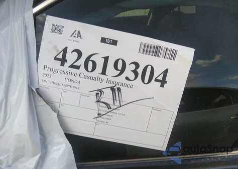 2023 Honda Civic Ex /Ex W/O Bsi z USA, uszkodzony, nr VIN 2HGFE1F78PH319482